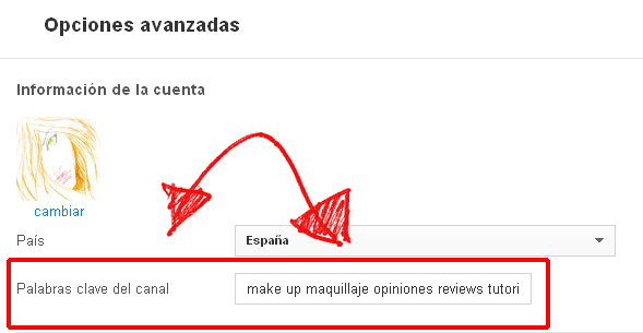 Palabras clave Youtube