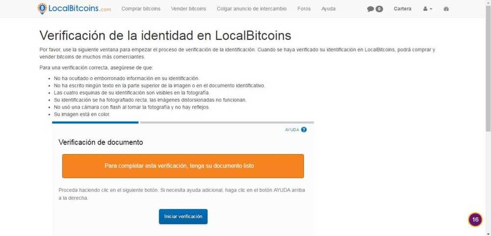 verificación de identidad LocalBitcoins.